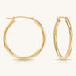 14K Yellow Gold Classic Polished Hoop Earrings - Unisex