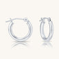 14K White Gold Classic Polished Hoop Earrings - Unisex