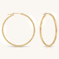 14K Gold Square Twist Hoops with Hand Engraved Diamond-Cut