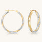 14K Gold Spiral Hoops with Unique Diamond-Cut Design