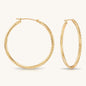 14K Gold Hoops with Hand Engraved Diamond-Cut