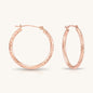 14K Gold Hoops with Hand Engraved Diamond-Cut