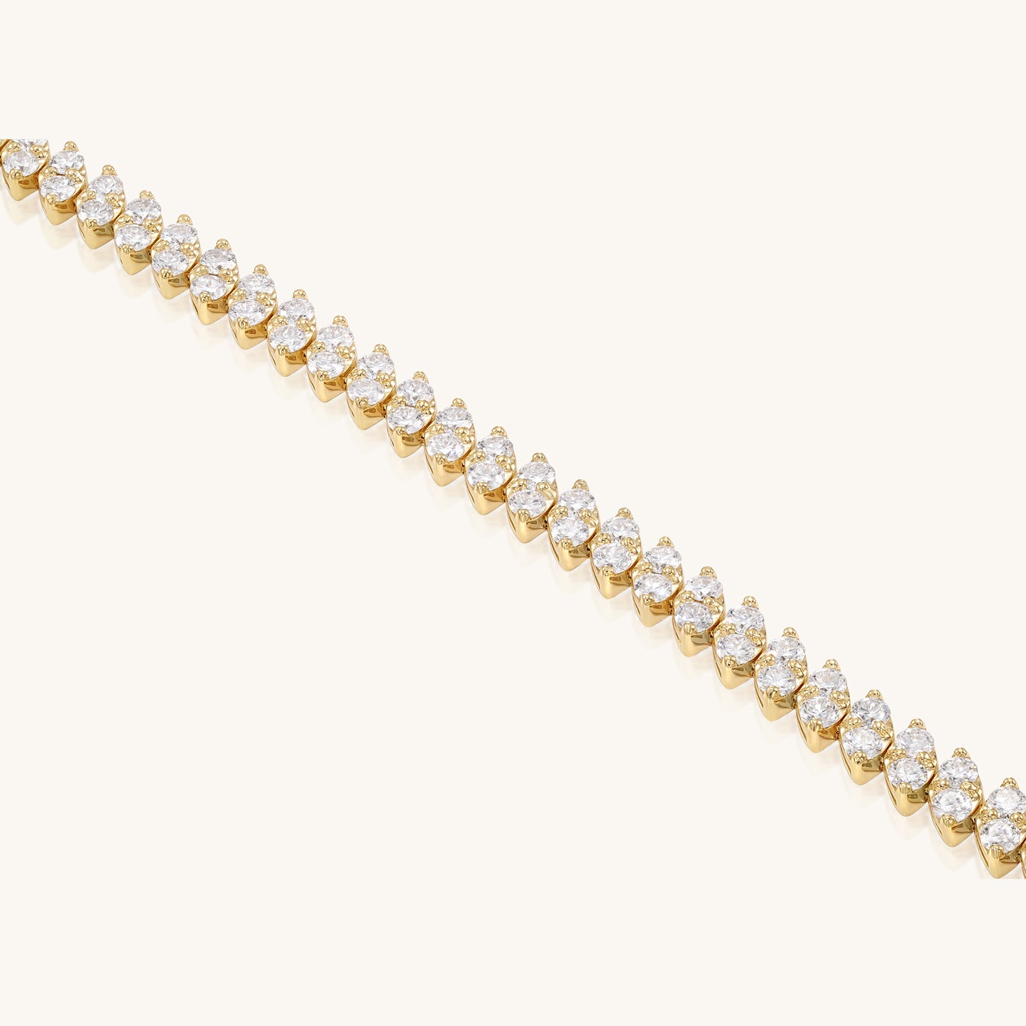 14K Solid Yellow Gold Diamonds Tennis Bracelet With Marquise Set Up